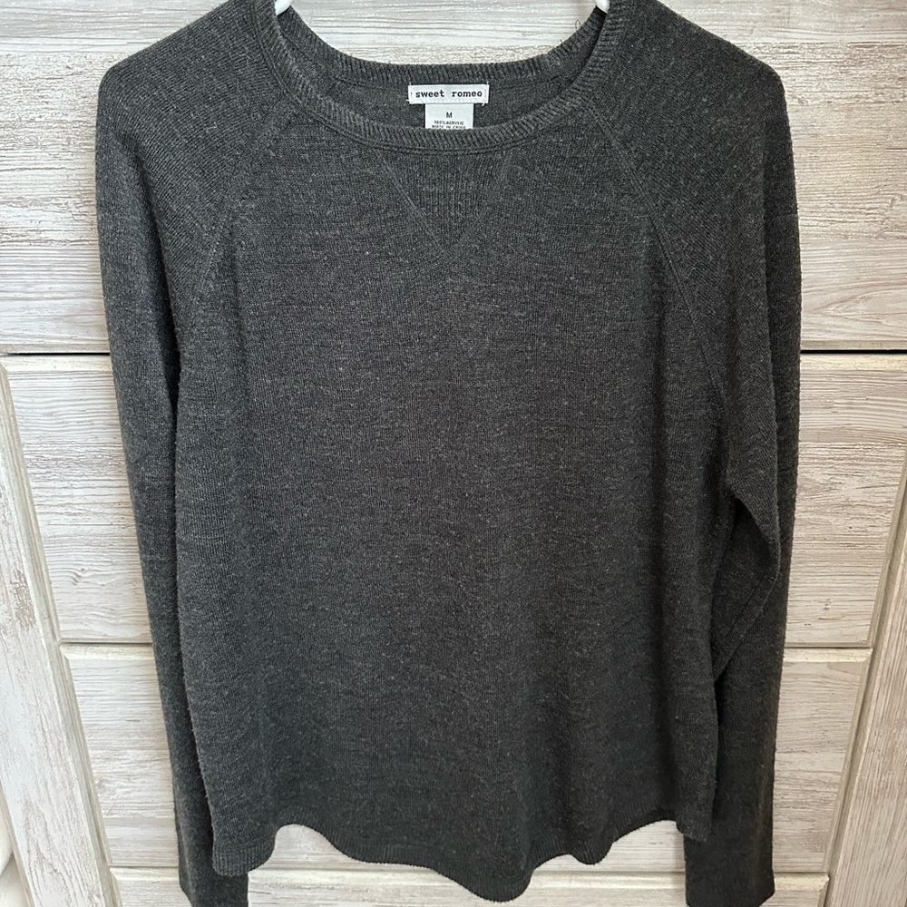 Sweet Romeo Charcoal Crew Neck Sweater